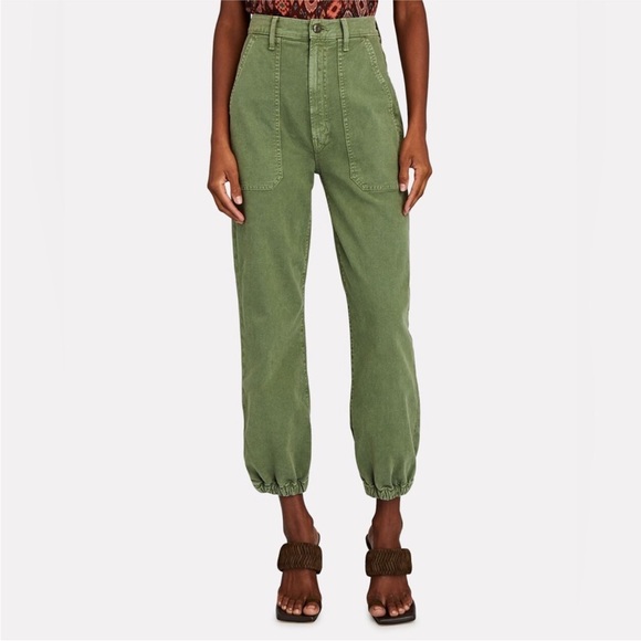 MOTHER The Wrapper Patch Springy Ankle Jeans, Green, size 23 - Picture 5 of 9